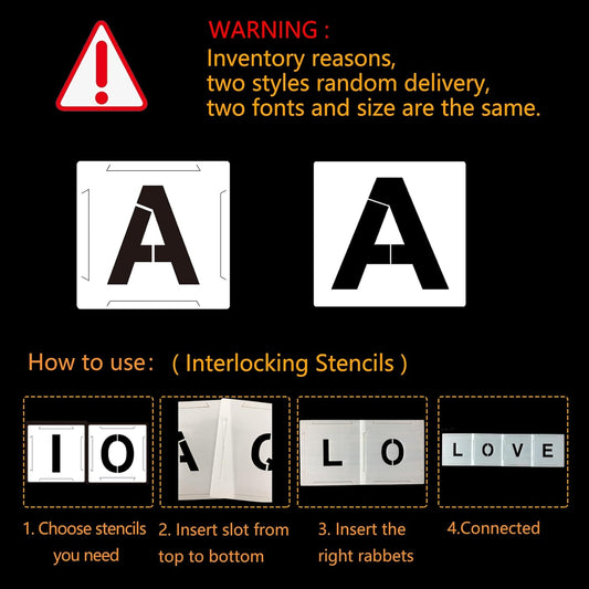 36PCS Letter Stencils 1 inch Reusable Plastic, Small Alphabet and Number Stencils for Painting on Wood, Wall, Fabric, Tracing, Rock, Chalkboard, Signage