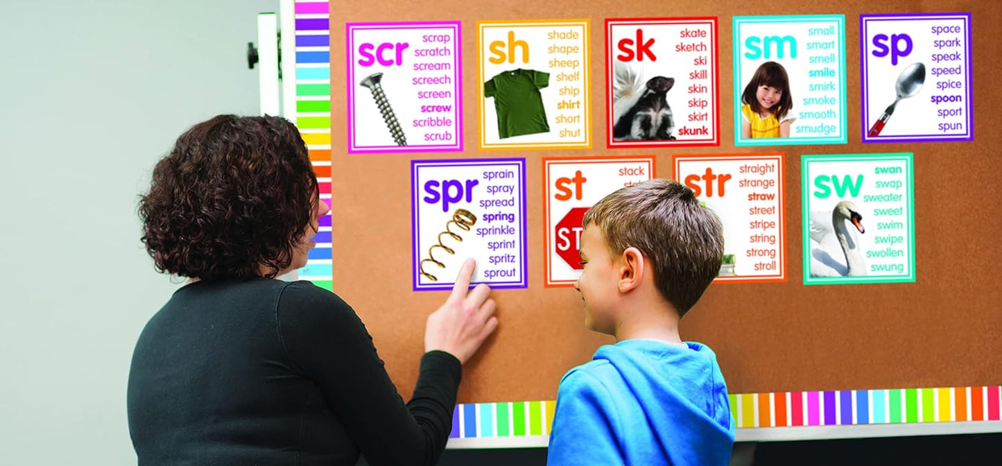 Teacher Created Resources Colorful Photo Cards Digraphs and Blends Bulletin Board (TCR8503)