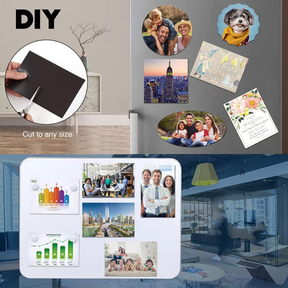 Adhesive Magnetic Sheets for Letter Size 8.5x11 (Pack of 8),Magnet Sheets with Self-Stick Adhesive for Home/Classroom/Office,Easy Cut DIY Paper Craft Magnet