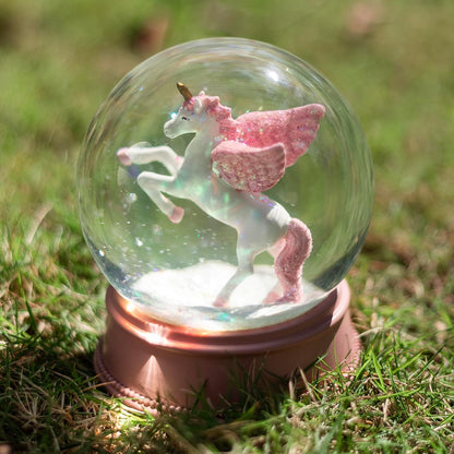 Flamingo Snow Globe for Adults, Christmas Snow Globes for Girls Kids Women, 100MM Glitter Snowglobe Gifts for Valentines Halloween Birthday Table Decor