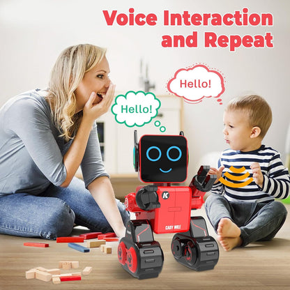 okk Robot Toys for Kids, Programmable Remote Control Robot, Interactive Toys with Coin Bank, LED and Tray, Walking Talking Singing Dancing Gift for Boys Girl（White）