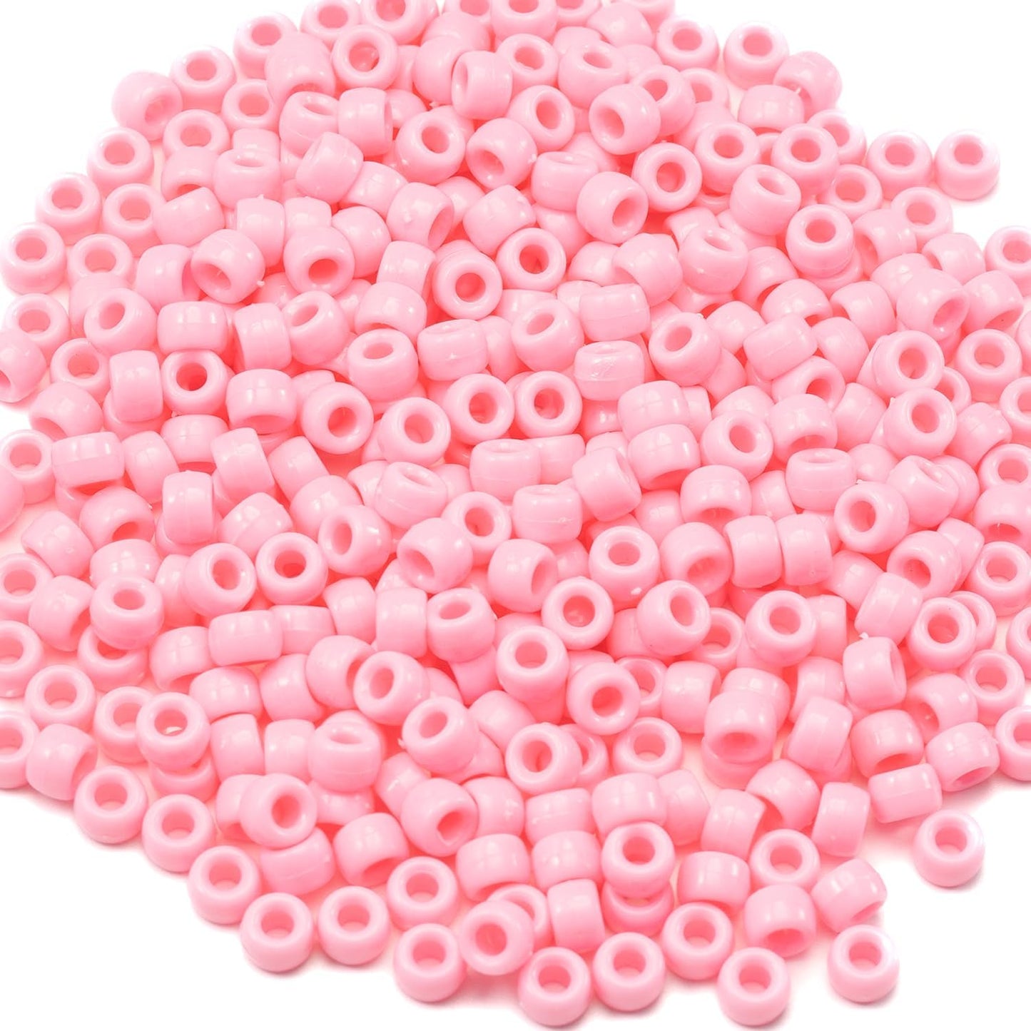 Gxueshan 1000 Pcs Acrylic Black Pony Beads 6x9mm Large Hole Pen Hair Kandi Beads Bulk for Friendship Bracelet Necklace Jewelry Making Earring Braiding Kit