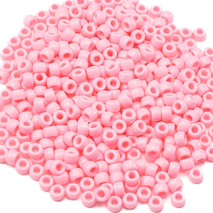 Gxueshan 1000 Pcs Acrylic Black Pony Beads 6x9mm Large Hole Pen Hair Kandi Beads Bulk for Friendship Bracelet Necklace Jewelry Making Earring Braiding Kit