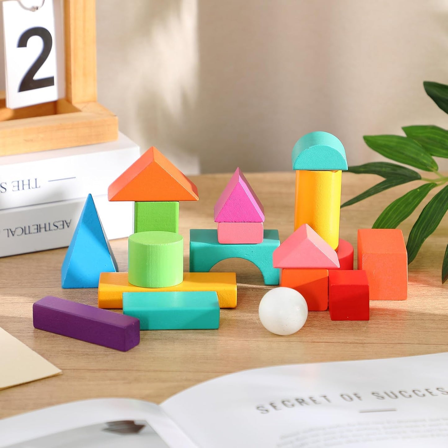 Deekin 18 Pcs Large 3D Shapes for Teaching Math Manipulatives Geometric Solids Blocks Montessori Learning Blocks Solid for Preschool Elementary Home School Supplies (3D Shape)