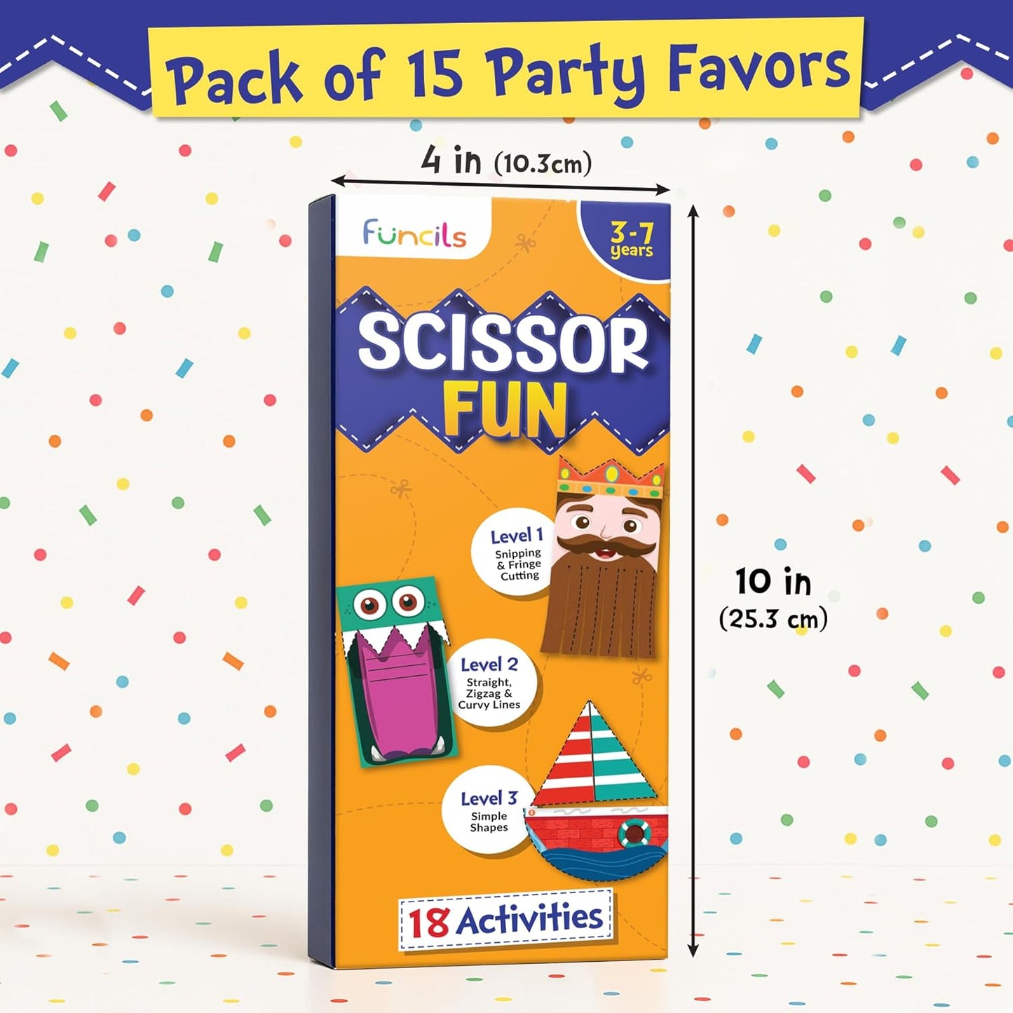 Funcils Toddler Scissor Skills - Art Supplies & Crafts Kit for Kids, Safety Scissors, Fine Motor Toys, Montessori Gifts for Boys & Girls Ages 3, 4, 5, 6, 7 Year Old, Preschool Learning Activity Books