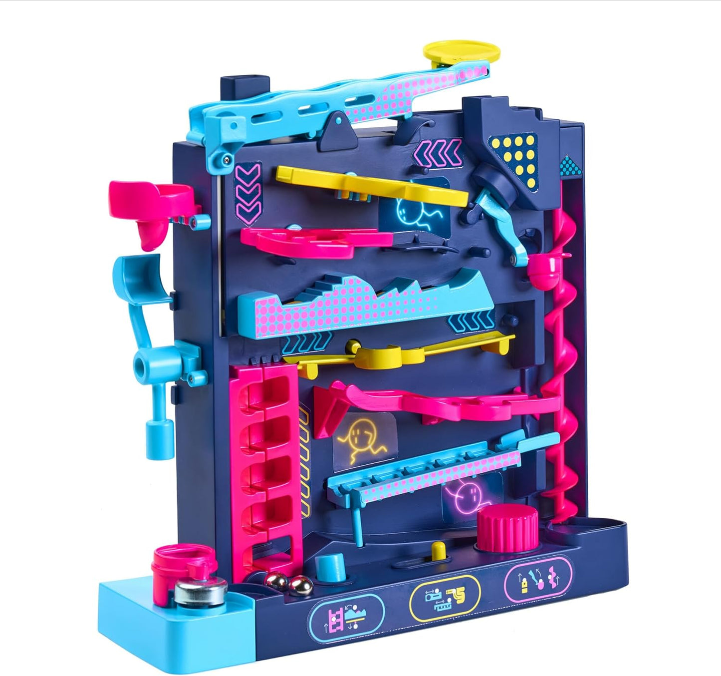 TOMY Screwball Scramble Level Up Marble Maze - Vertical Beat-The-Clock Marble Run Game - Skill & Dexterity Challenge - 1–4 Players - Ages 5+