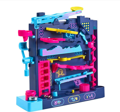 TOMY Screwball Scramble Level Up Marble Maze - Vertical Beat-The-Clock Marble Run Game - Skill & Dexterity Challenge - 1–4 Players - Ages 5+
