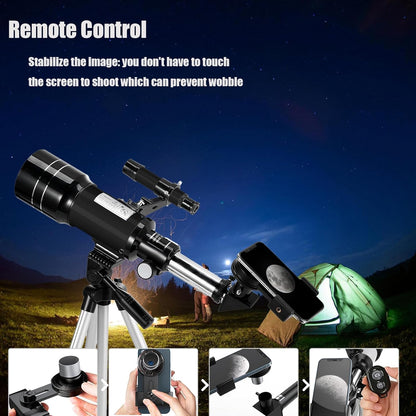 Telescope for Kids & Adults, 70mm Aperture 300mm Telescopes for Astronomy Beginners, 15X-150X Magnification Portable Refractor Telescope with Adjustable Tripod, Phone Adapter