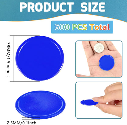 Coopay 1 1/2 Inches Plastic Poker Chips Learning Counters Disks Bingo Chip Counting Discs Markers for Math Practice and Poker Card Game Tokens, Teaching Rewards, 200 Pieces (White)