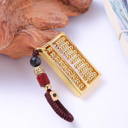 9 Gears Mini Brass Abacus Mini Copper Abacus Chinese Math Calculating Tool，Can be Used as Decoration, Pendant, Jewelry, a Variety of use scenarios