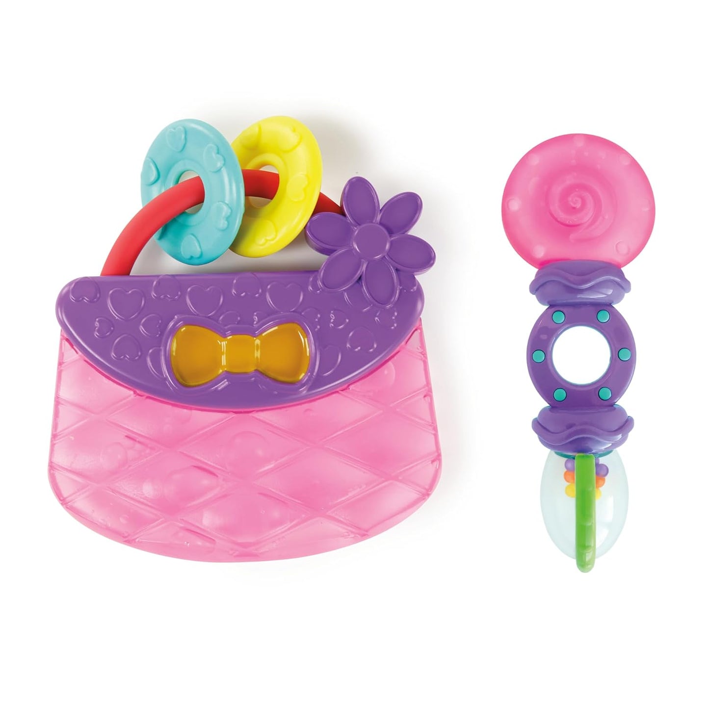 Bright Starts Soothers & Shakers 7pc Gift Set - BPA-Free Baby Rattles, Teethers and Stroller Toys, Unisex, Newborn+