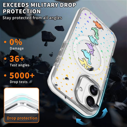 for iPhone 17 Pro Max Case [Compatible with Magsafe],Girls Women Clear Magnetic Case Silicone Shockproof Protective Cover with Pattern Colorful Motivational Letters
