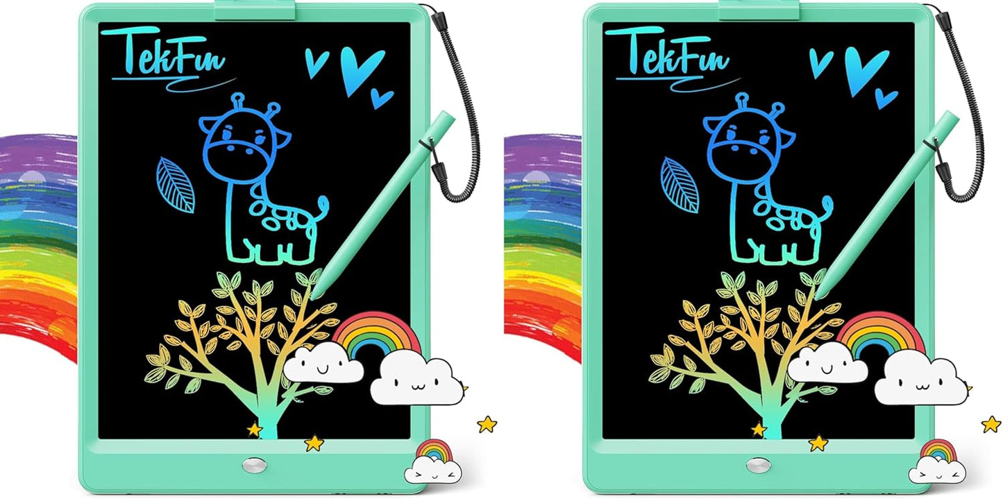 TEKFUN LCD Writing Tablet for Kids, 10-inch Coloring Drawing Pad, Mess Free Doodle Board, Airplane Travel Toys for Boys and Toddlers, Road Trip Essentials, Gifts for 3 4 5 6 7 8 Year Old Girls(Blue)
