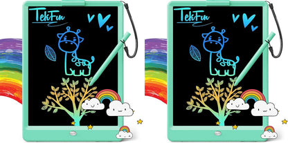TEKFUN LCD Writing Tablet for Kids, 10-inch Coloring Drawing Pad, Mess Free Doodle Board, Airplane Travel Toys for Boys and Toddlers, Road Trip Essentials, Gifts for 3 4 5 6 7 8 Year Old Girls(Blue)