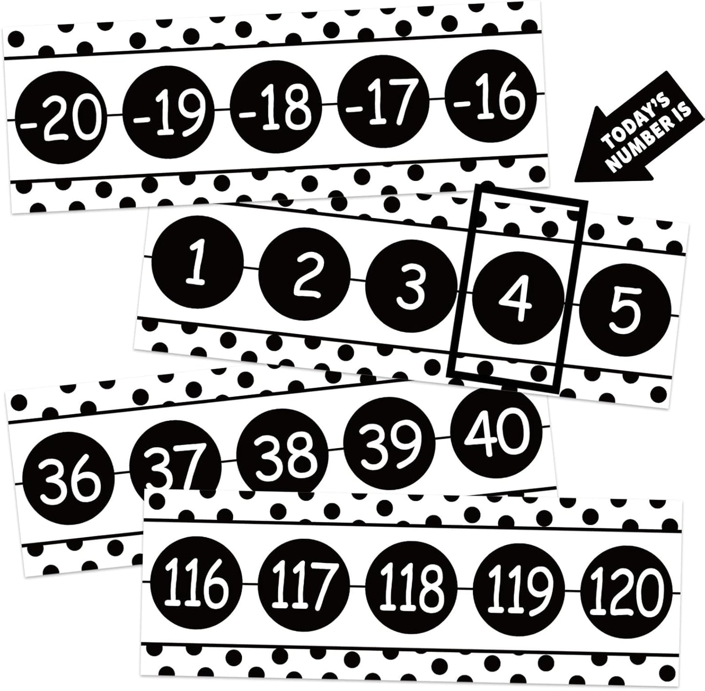 Number Line for Classroom Wall (-20 to +120) Boho Heart Shape Number Bulletin Board for Students Math Learning Boho Bulletin Border Decor Numbers Boarder Strips for Home School