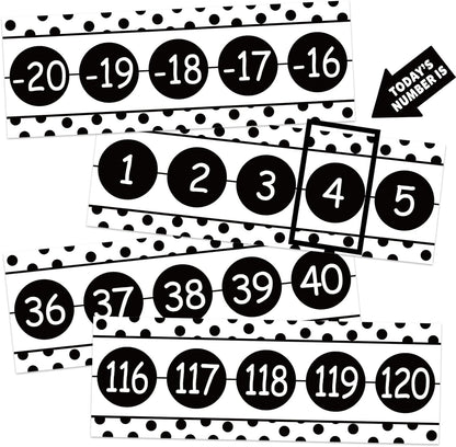 Number Line for Classroom Wall (-20 to +120) Boho Heart Shape Number Bulletin Board for Students Math Learning Boho Bulletin Border Decor Numbers Boarder Strips for Home School
