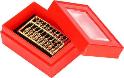 Mini Brass Abacus 9 Gears Chinese Math Calculating Tool Brass Ornaments for Kids Adult Collection Decoration 1.8 * 1in