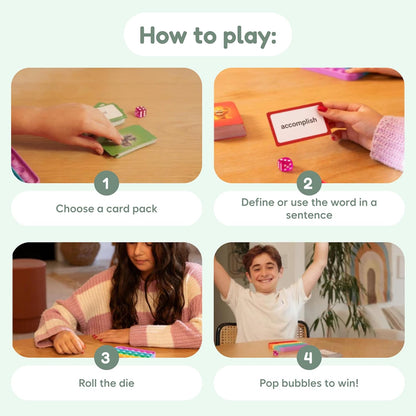 THE FIDGET GAME Vocabulary Words, Flash Card Game, Grade 4-6, Ages 9-12, Develop Communication and Reading Comprehension Skills, Fidget Mats, Learning Guide & PDF Workbook Included
