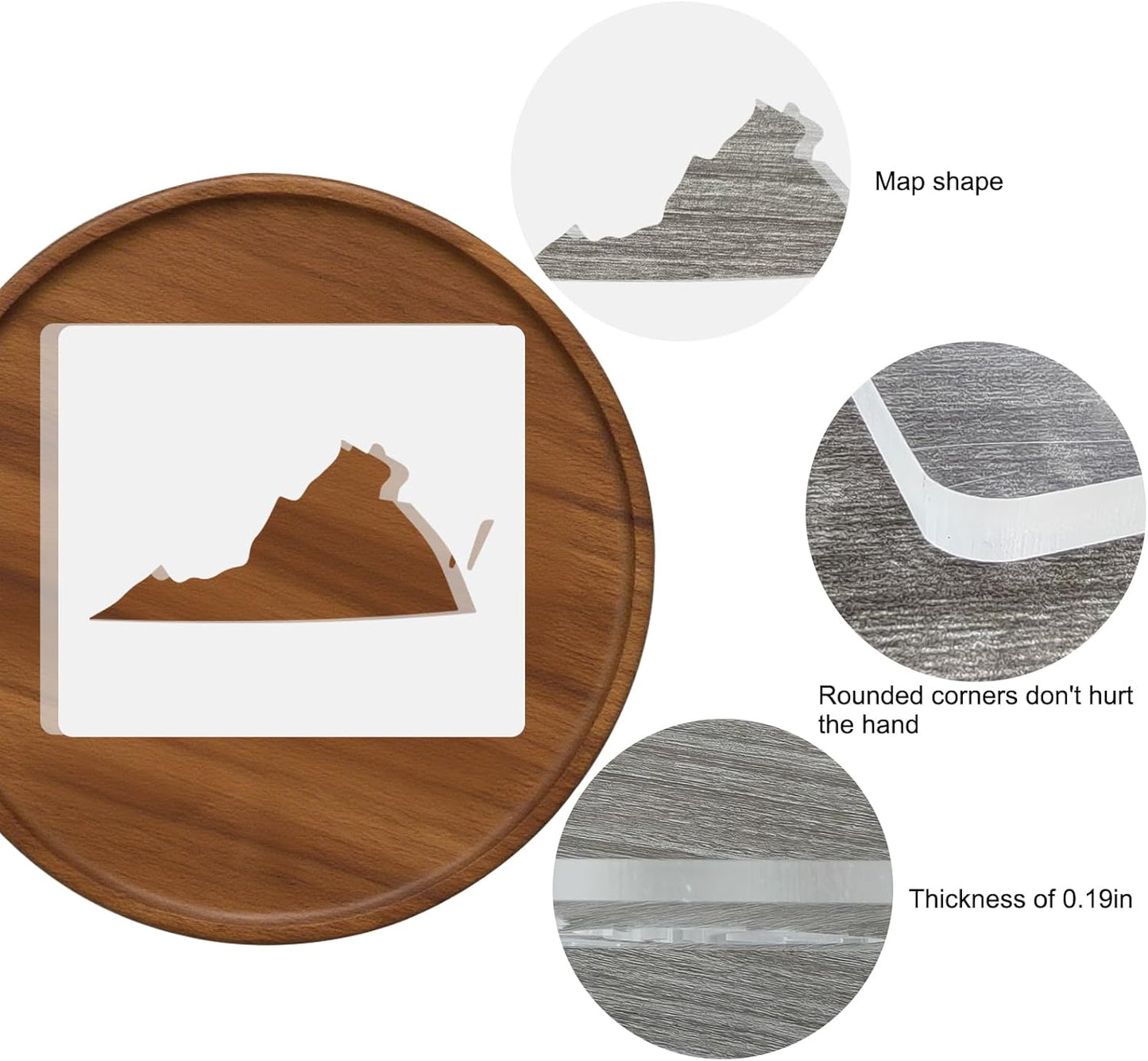 State of United States Router Templates, America Acrylic Router Inlay Template for Woodworking, Template Jig Woodworking Craft Tracing Guide Tool (State of Texas)