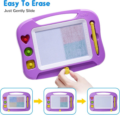 SGILE Toddler Toys for Kids, Large Magnetic Drawing Board for Birthday Gift, Toys for 1 2 3 4 Year Old Girls Boys, Etch & Sketch Pad with 4 Stamps, Learning and Educational, 16 ×13 in, Blue