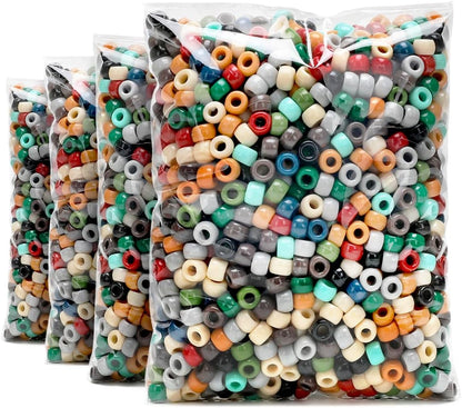 Praisebank 4000pcs Dark Green Pony Beads for Jewelry Making, Crafts, Hair Braids