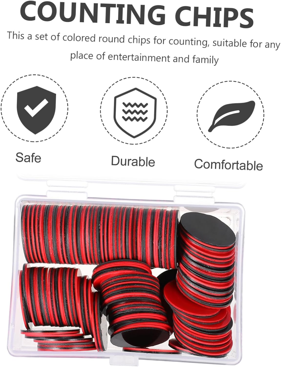 Abaodam 100Pcs Two-Color Counting Chips for Boys and Girls Educational Plastic Round Sheets for Math Learning and Early Education for Classroom Games and Home Use