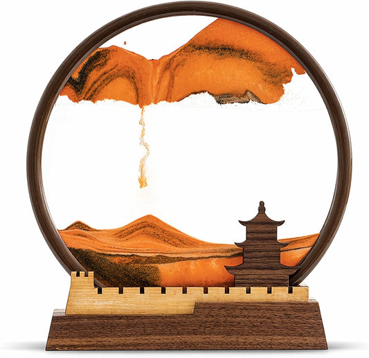 BelaRola Moving Sand Art Liquid in Motion 3D Deep Sea Sandscape Moving Sand Art Picture Wooden Sand Art for Desk Decor and Office Decor(12inch)