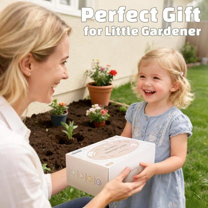 Kids Gardening Set, Quality Gardening Tools Outdoor Toys Set for Kids Toddler, Includes Tote Bag, Gloves, Watering Can, Shovel, Rake, Cultivator, Garden Tool Kit Learning Outdoor Gifts for Boys Girls