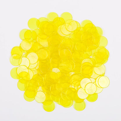 Regal Bingo Plastic Bingo Chips 1000 Pcs - Clear Transparent Counters Game Chips Set for Board Game - Fun Family Bingo Night - 3/4 Inch Yellow Color