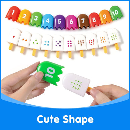 100 Pcs Math Linking Cubes with 384 Cartoon Stickers – Mini Number Pops 1-10 – Essential Counting Cubes for Kids Math Learning and Fun Activities