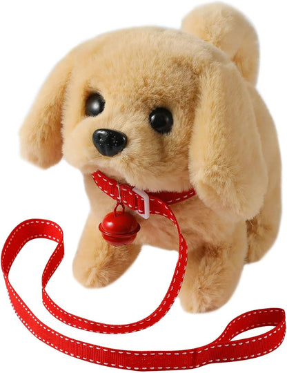 KSABVAIA Plush Teddy Toy Puppy Electronic Interactive Dog - Walking, Barking, Tail Wagging, Stretching Companion Animal for Kids Toddlers