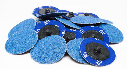 Benchmark Abrasives 2 Inch Sanding Discs Quick Change Zirconia - Male R Type Backing Drill & Die Grinder Sanding Disc for Deburring Polishing Rust Remover for Metal Paint Stripper (25 Pack), 36 Grit