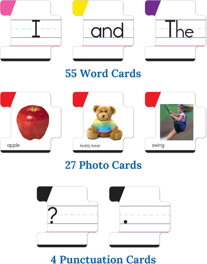 Key Education Sentence Building Game, Phonics Puzzles for Kids Ages 6-8, Learn to Read Parts of Speech, Sight Words, and More, Speech Therapy Materials for Kindergarten, 1st Grade, and Up