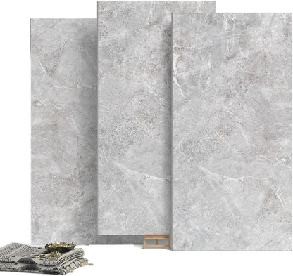 20-Pack Peel and Stick Gilded White Marble Tiles (11.8" x 11.8") – 19.4 Sq. Ft. Waterproof PVC Shower & Backsplash Tiles for Bathroom, Kitchen, and Living Room – Self-Adhesive, Easy Installation