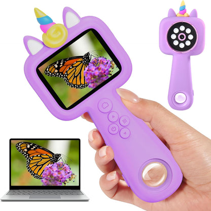 Magnify 2.4" Microscope for Kids, 600X-4800X Handheld Digital Miniscope, Portable Pocket Magnification Microscope Photo & Video | Education Toys for Age 3 4 5 6 7 8 9 10 Girls Boys