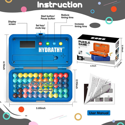 Brain Teaser Puzzles Games for Kids Adults with Timer, 2 Modes Handheld Travel Games, Single Player Mind Challenge Toys, STEM Montessori Educational Gifts for Kids 3+, Teens & Adults (Red)