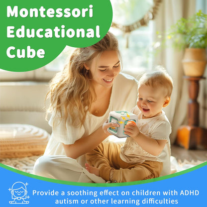 SOCBTNSO Busy Cube Toy for 1 Year Old Boy, Montessori Toys for 1+ Year Old, Travel Sensory Toys for Toddlers 1-3, Learning Fine Motor Skills| 1st Birthday Gifts 6 9 12 Months Baby