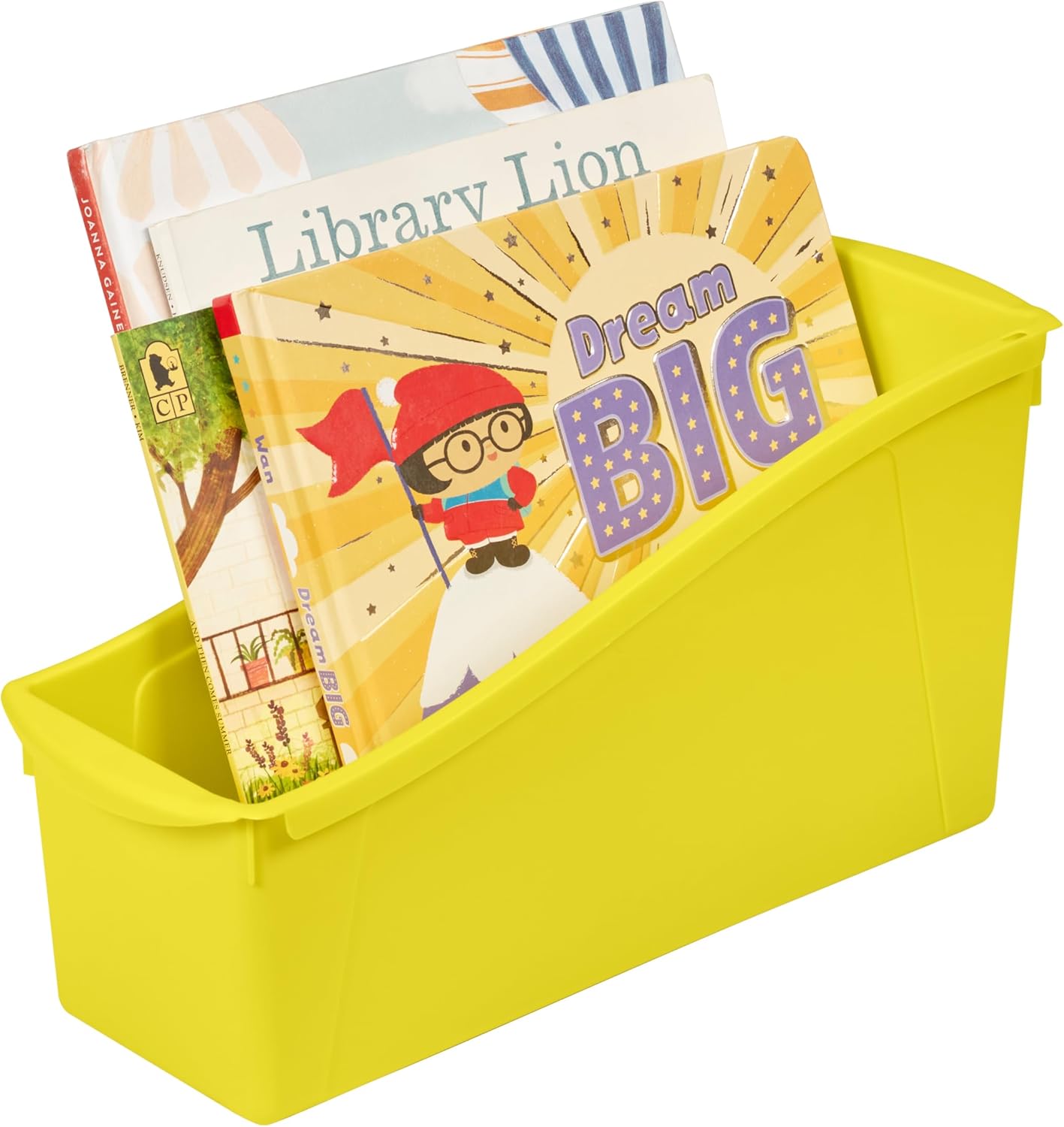 ECR4Kids Linking Plastic Storage Book Bin, Multipurpose Organization, Neon Purple, 10-Piece