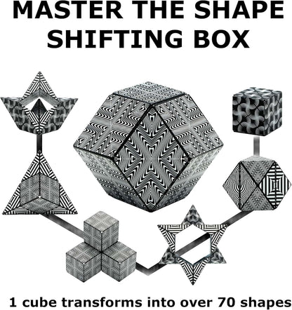 Shashibo Shape Shifting Box - Award-Winning STEM Fidget Toy with Ultra Strong Magnets - Puzzle Cube Transforms Into 100+ Shapes, Perfect Sensory Gift for Kids, Teens, and Adults (Blue Planet)
