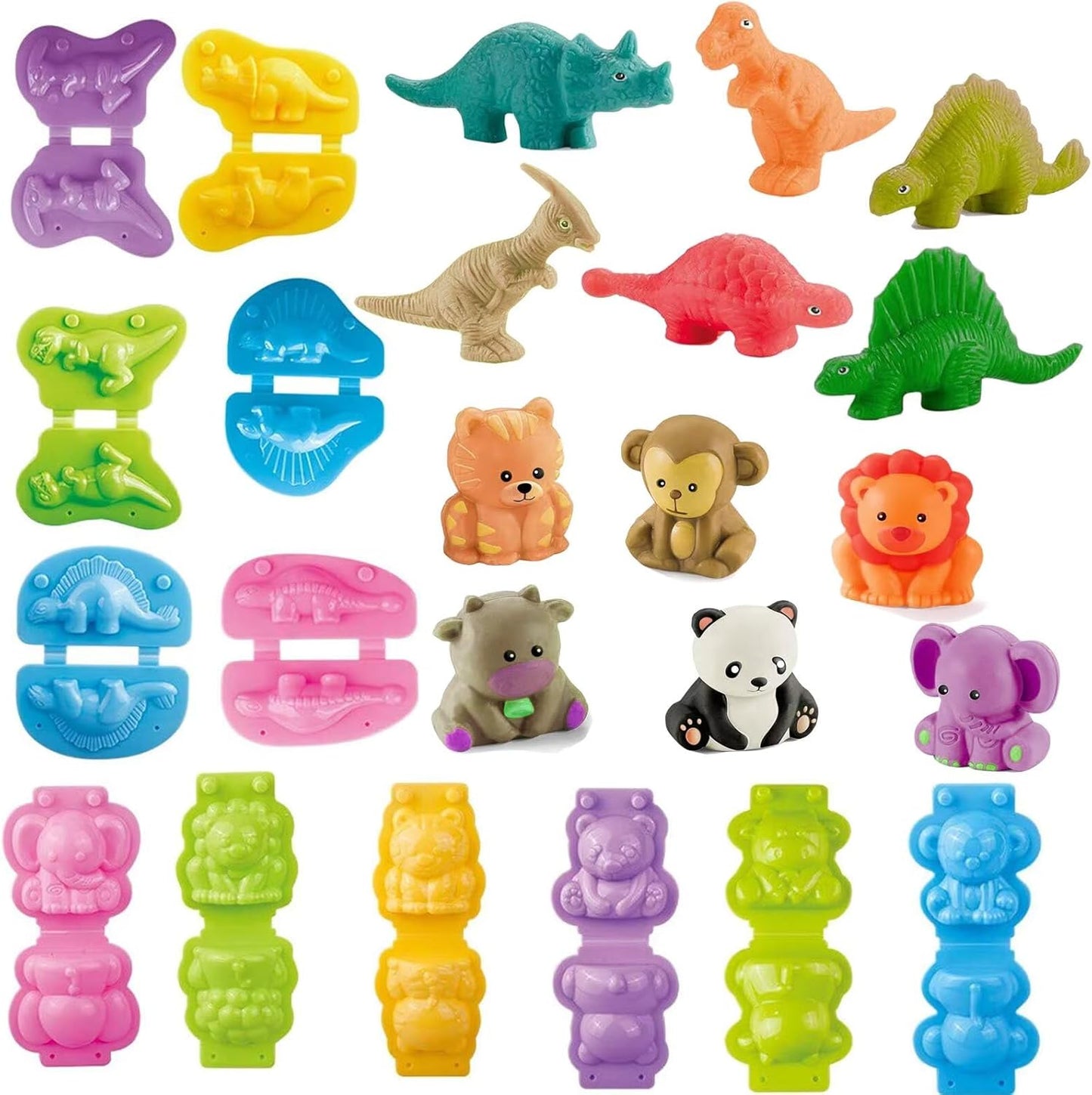 Unleash Creativity with 6 Unique Dino Molds Dough Toys Dough Accessories Set.Ideal as a Gift for Kids Aged 3-4-8 Years