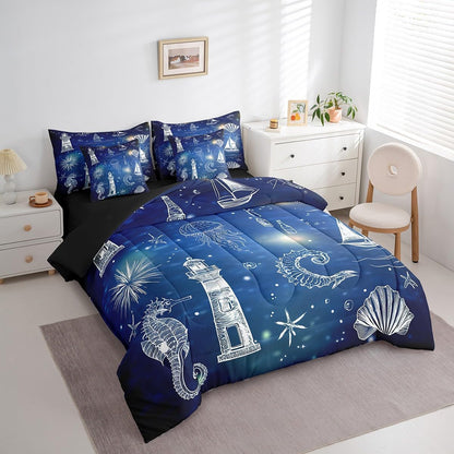 Erosebridal Chemical Equation Bed in a Bag Queen Comforter Set 7 Piece,Chemistry Bedding Sets Science Students Learning Gift Sheet Set with Comforter,Molecular Formula Education Bed Set - Colors B