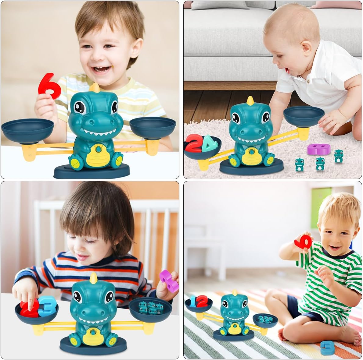 Aitbay Cool Math Game, Preschoolers Frog Balance Counting Toys for Boys & Girls Educational Number Toy Fun Children's Gift STEM Learning Age 3+ (63 PCS)
