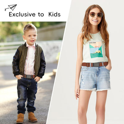 AWAYTR 3 PCS Kids Adjustable Magnetic Belts - Easy to Use Magnetic Buckle Belt for Boys and Girls