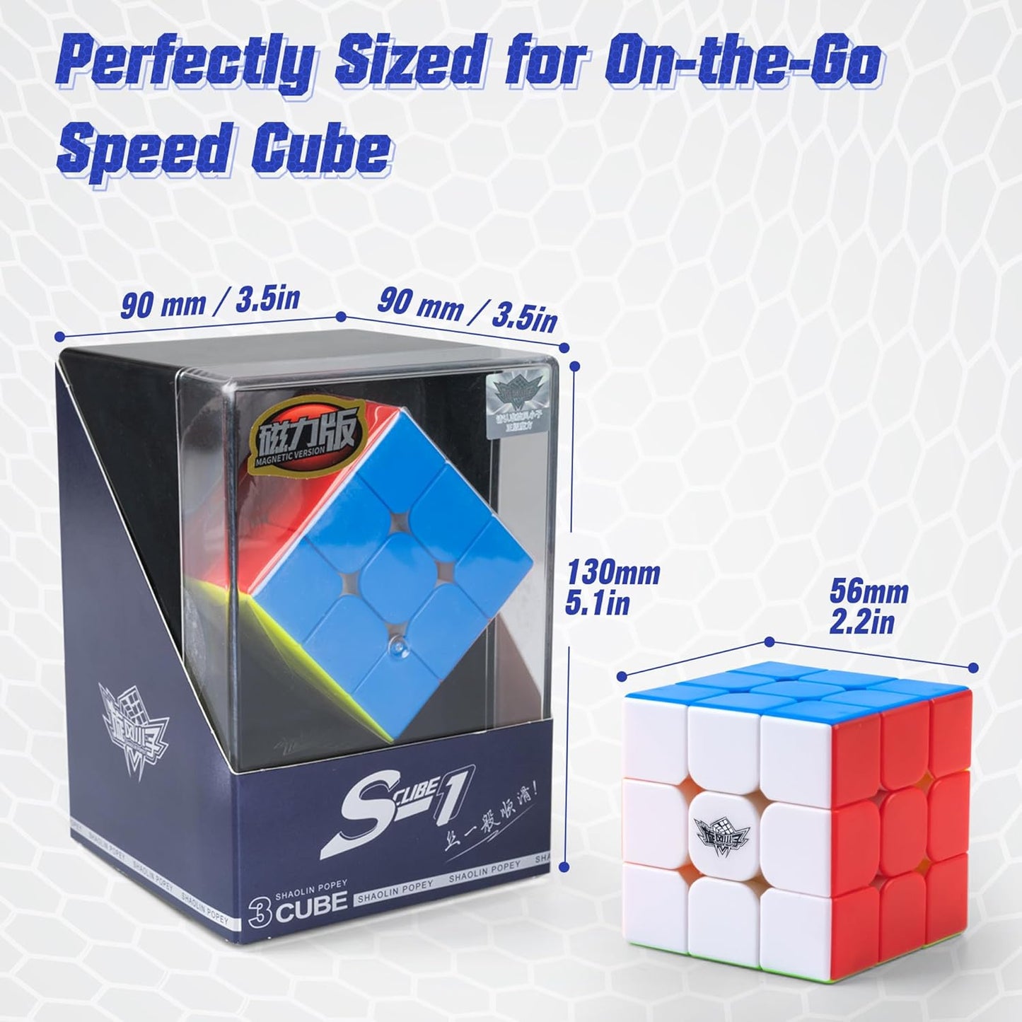 D-FantiX Cyclone Boys 3x3 Speed Cube Stickerless Magic Cube 3x3x3 Puzzles Toys (56mm)
