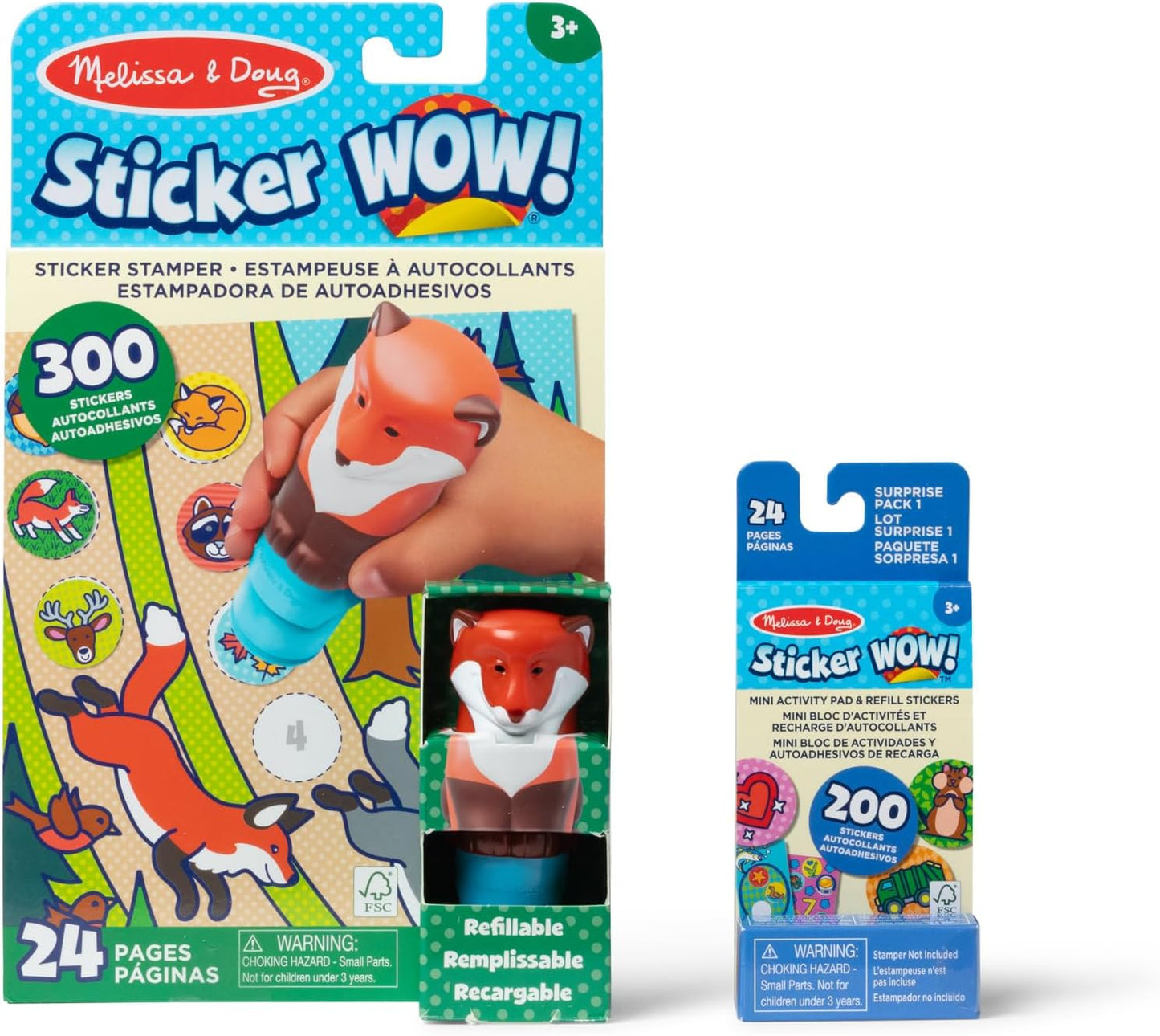 Melissa & Doug Sticker Wow!™ 24-Page Activity Pad and Sticker Stamper, 300 Stickers, Arts and Crafts Fidget Toy Collectible Character – Sea Turtle - for Kids Ages 3+ - FSC Certified