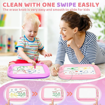 2 Pack Magnetic Drawing Board, Toddlers Toys Ages 1-2 & 2-3, Learning and Educational Writing Painting Doodle Pad for Toddlers for 1 2 3 Year Old, Ideal Christmas Birthday Gifts for Kids Boys Girls