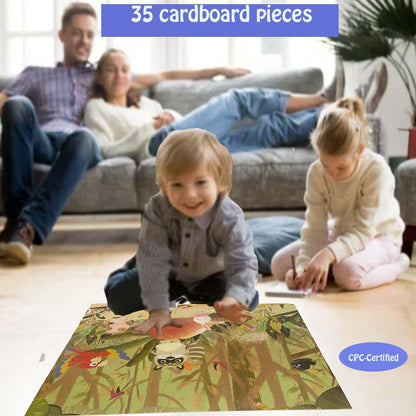 Jumbo Floor Puzzle for Kids, Large Jigsaw Puzzles 35 Piece for Kids Ages 3-5,Preschool Learning & Education Toys, Gifts for 4-8 Year Old Boys and Girls (Grassland Animal)