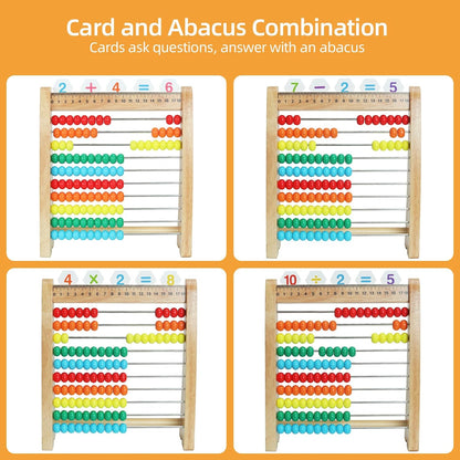 Abacus Toys for Kids, Math Toy with Number Cards 1-100 Counting Sticks,Ruler,Alphabets,Colorful Educational Learning Toys for Homeschool Supplies,Counting Skills, for 3+ Years Old