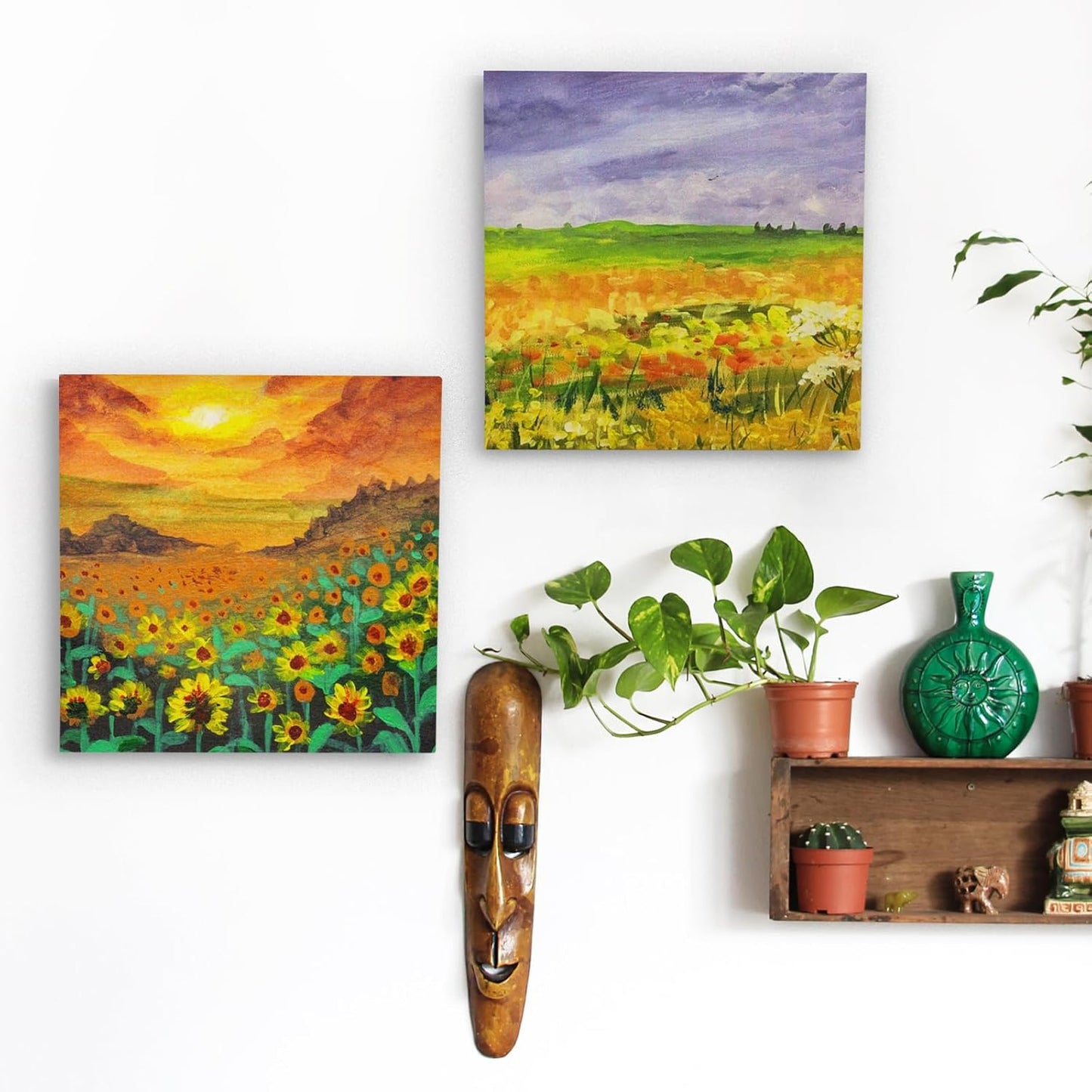 Falling in Art Unfinished Birch Wood Canvas Panels Kit, 4 Pack of 8x10’’ Studio 3/4’’ Deep Cradle Boards for Pouring Art, Crafts, Painting, and More