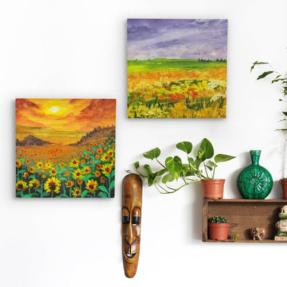 Falling in Art Unfinished Birch Wood Canvas Panels Kit, 4 Pack of 8x10’’ Studio 3/4’’ Deep Cradle Boards for Pouring Art, Crafts, Painting, and More